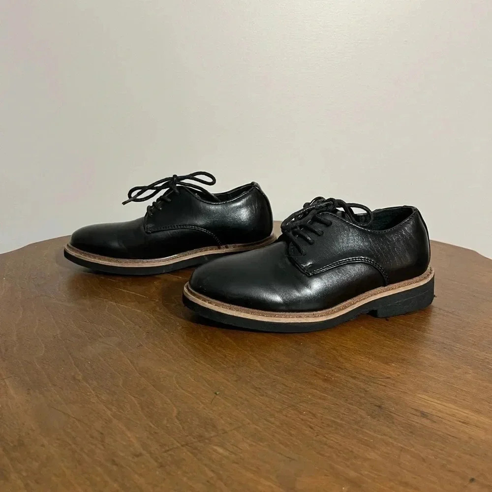 Harper Canyon Boys Black Leather Dress Shoes 11M